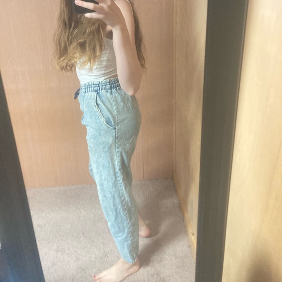 Vintage Acid Wash Denim Joggers - Picture 4 of 13